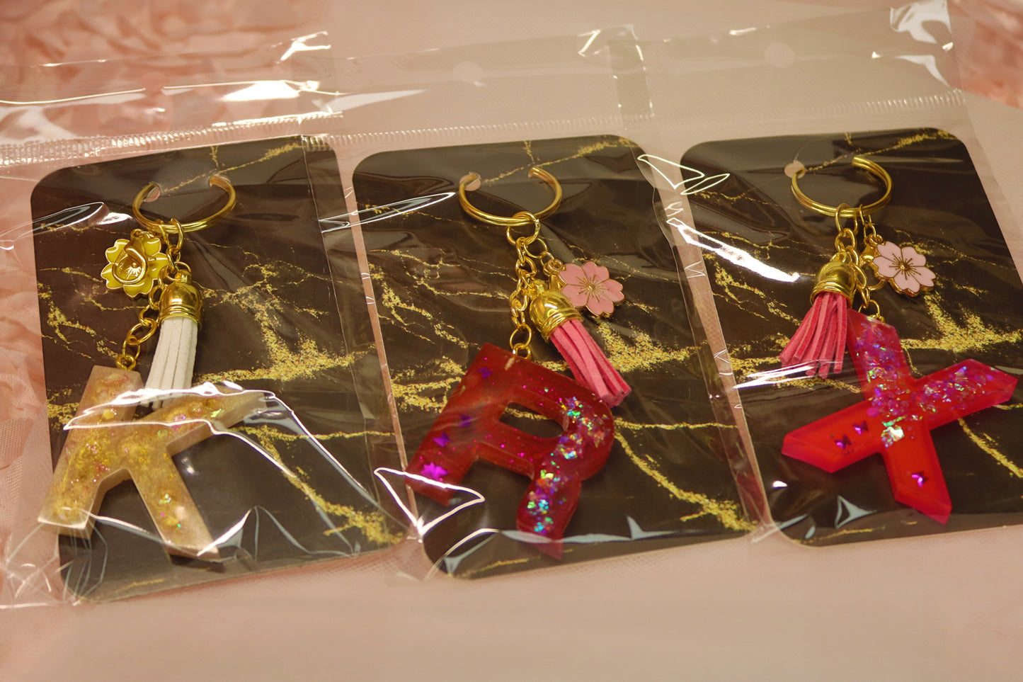 Alphabet  Resin Initial Keychain