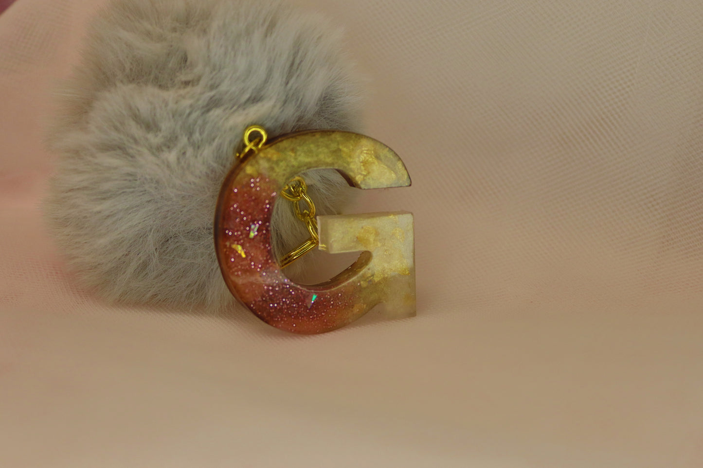 Alphabet  Resin Initial Keychain